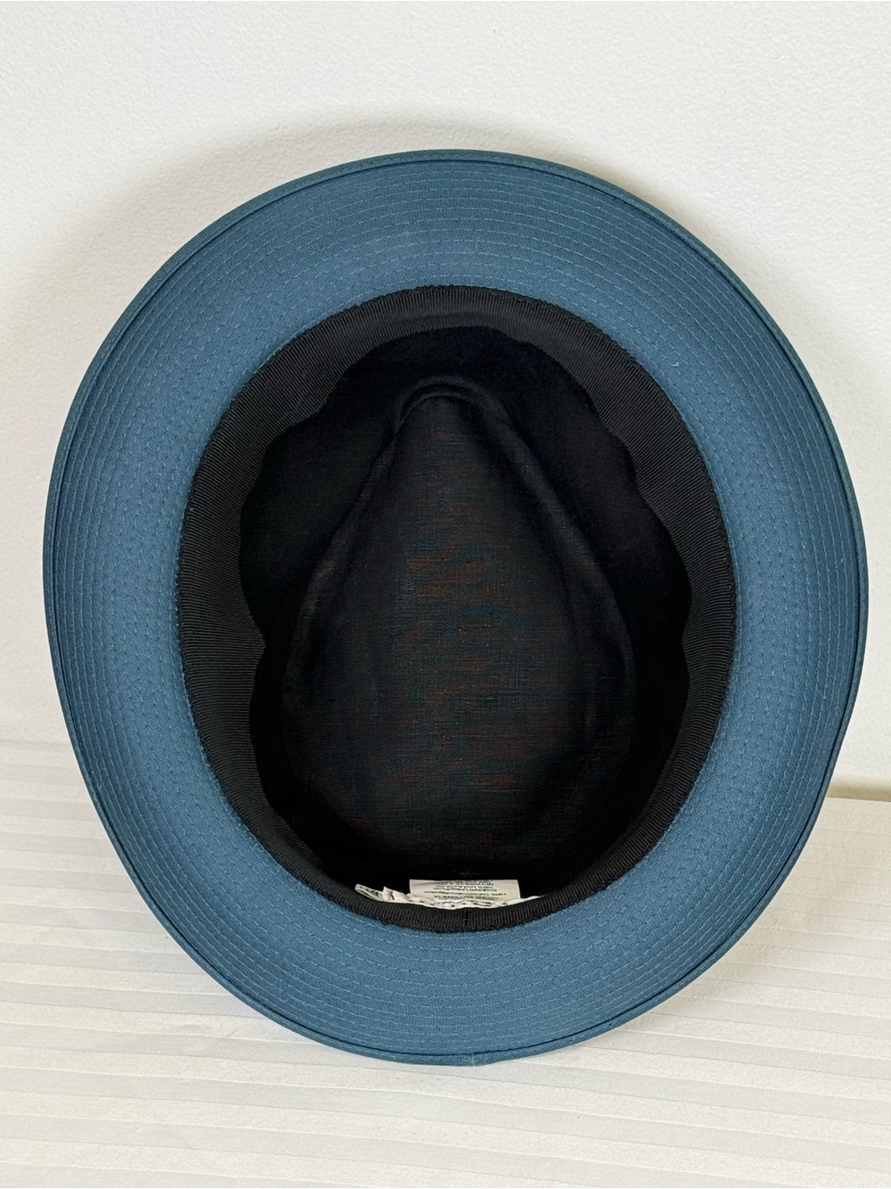 HERMES ‘Edouard’ Cotton Canvas Fedora Hat Made In France Deep Peacock Blue 58cm - Picture 11 of 15